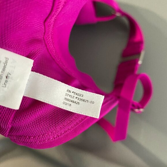 Athleta Summerland Bikini Top Pink Purple Nylon Blend Women's Size 34 B/C - Picture 5 of 6
